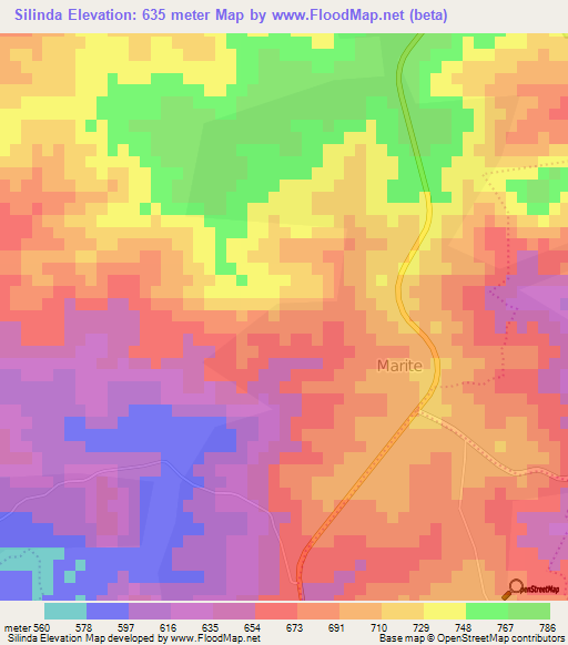 Silinda,South Africa Elevation Map