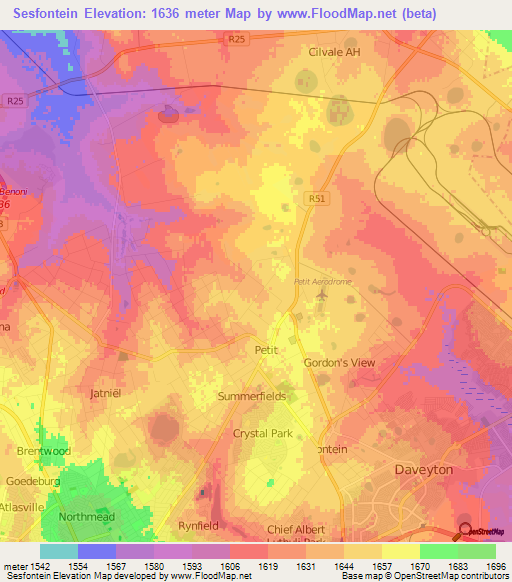 Sesfontein,South Africa Elevation Map