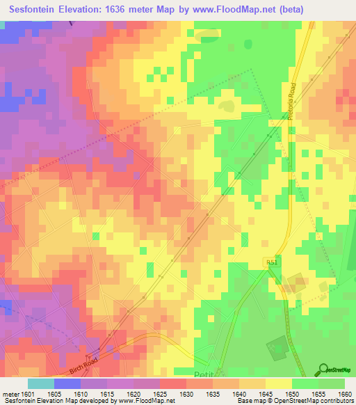 Sesfontein,South Africa Elevation Map