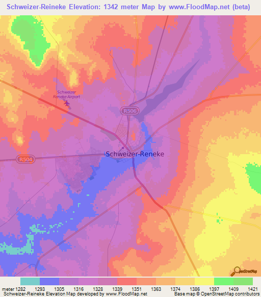 Schweizer-Reineke,South Africa Elevation Map