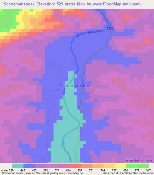 Schoemanshoek,South Africa Elevation Map