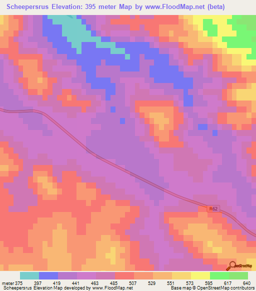 Scheepersrus,South Africa Elevation Map