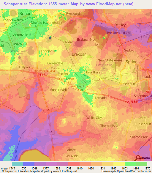 Schapenrust,South Africa Elevation Map