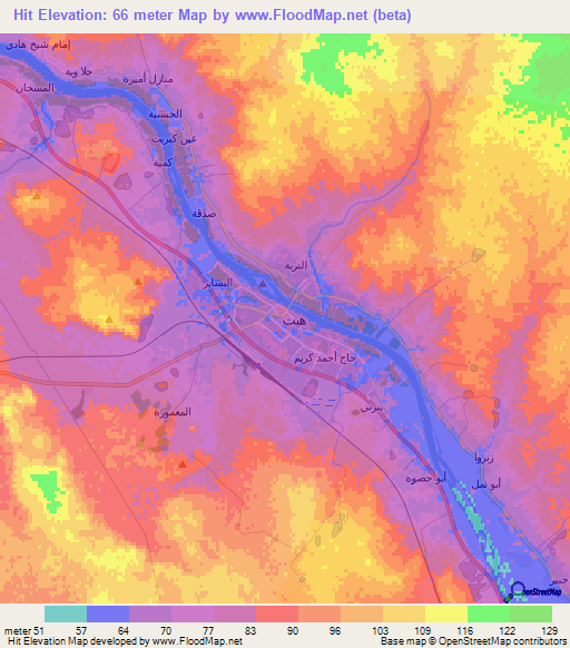 Hit,Iraq Elevation Map