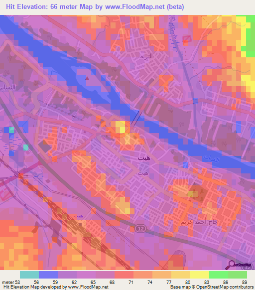 Hit,Iraq Elevation Map