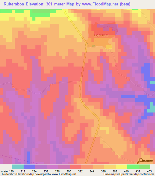 Ruitersbos,South Africa Elevation Map