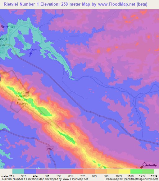 Rietvlei Number 1,South Africa Elevation Map