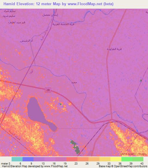 Hamid,Iraq Elevation Map