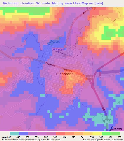 Richmond,South Africa Elevation Map