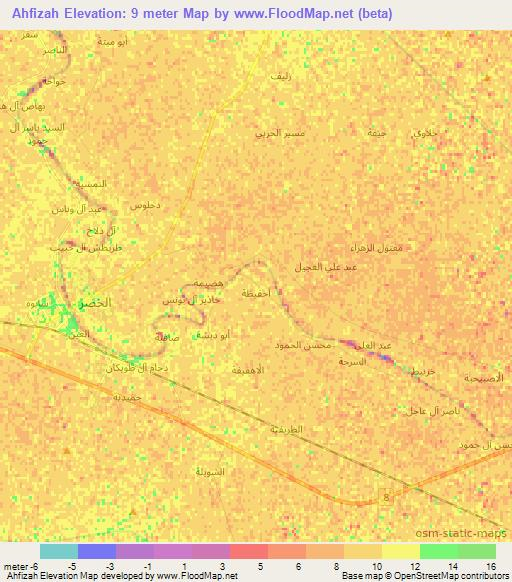 Ahfizah,Iraq Elevation Map