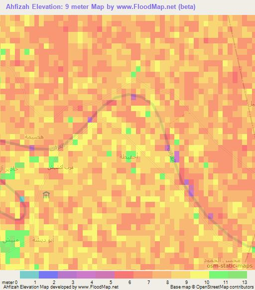 Ahfizah,Iraq Elevation Map