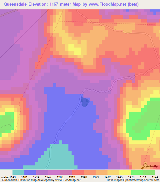 Queensdale,South Africa Elevation Map