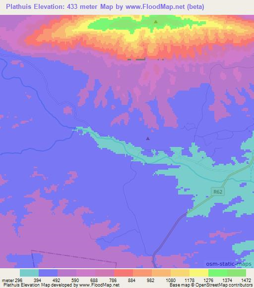 Plathuis,South Africa Elevation Map