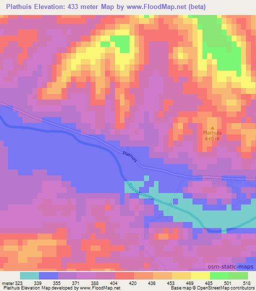 Plathuis,South Africa Elevation Map