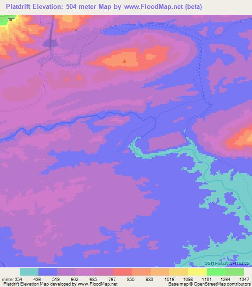 Platdrift,South Africa Elevation Map