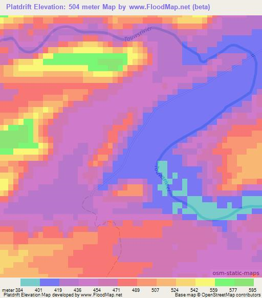 Platdrift,South Africa Elevation Map