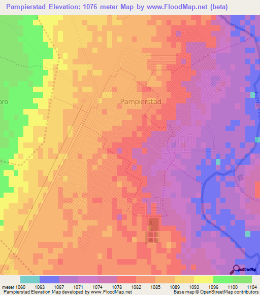 Pampierstad,South Africa Elevation Map