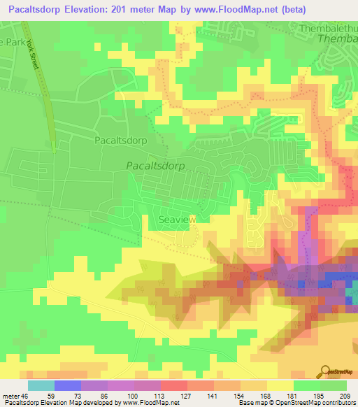 Pacaltsdorp,South Africa Elevation Map