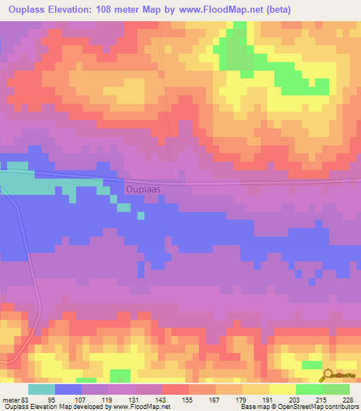 Ouplass,South Africa Elevation Map