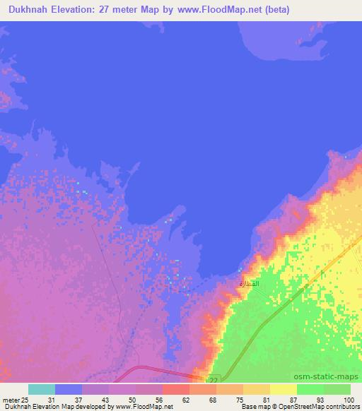 Dukhnah,Iraq Elevation Map