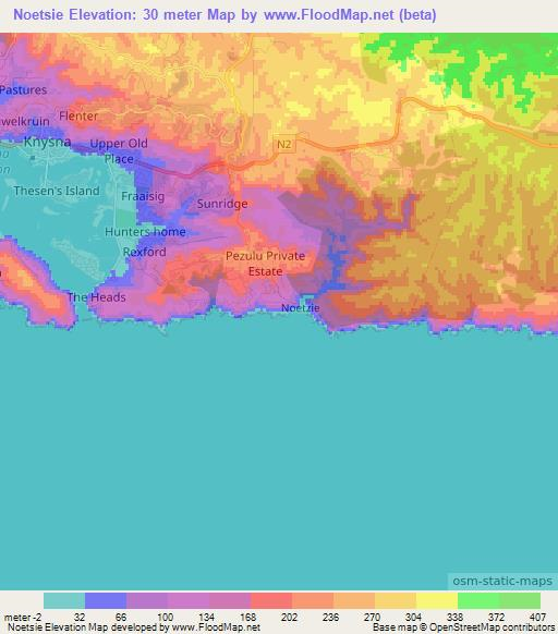 Noetsie,South Africa Elevation Map