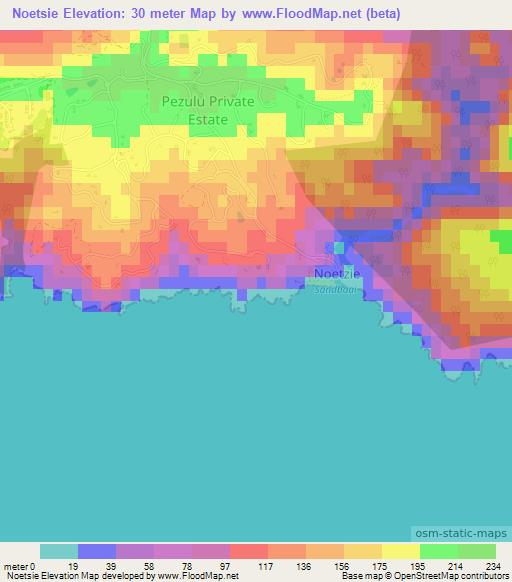 Noetsie,South Africa Elevation Map