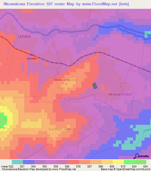 Nkowakowa,South Africa Elevation Map