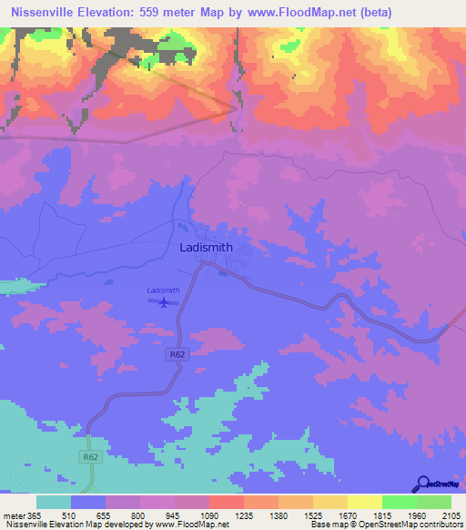 Nissenville,South Africa Elevation Map