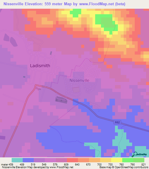 Nissenville,South Africa Elevation Map