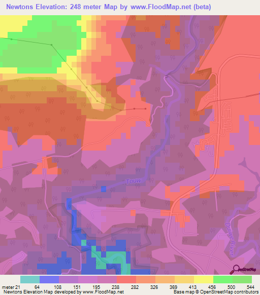 Newtons,South Africa Elevation Map