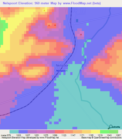 Nelspoort,South Africa Elevation Map