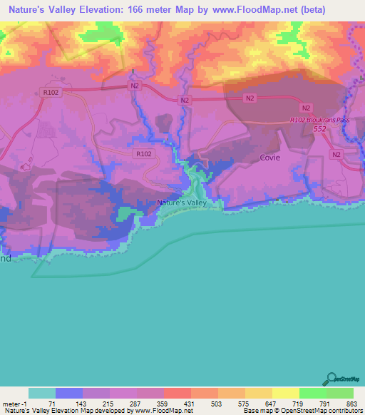 Nature's Valley,South Africa Elevation Map