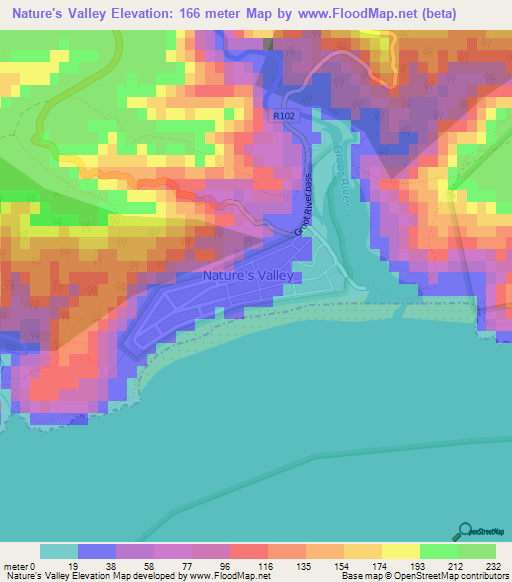 Nature's Valley,South Africa Elevation Map