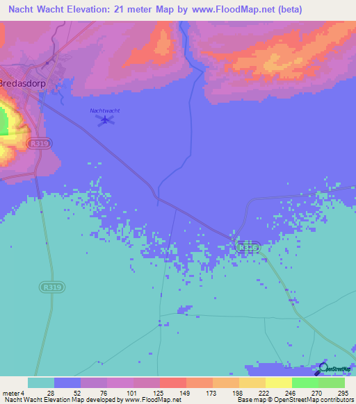 Nacht Wacht,South Africa Elevation Map