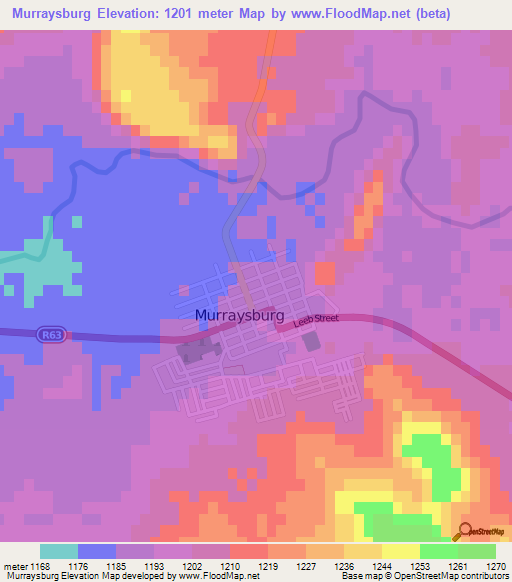 Murraysburg,South Africa Elevation Map