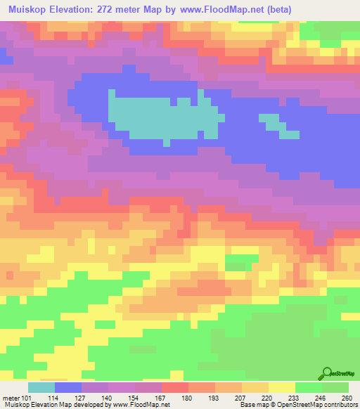 Muiskop,South Africa Elevation Map