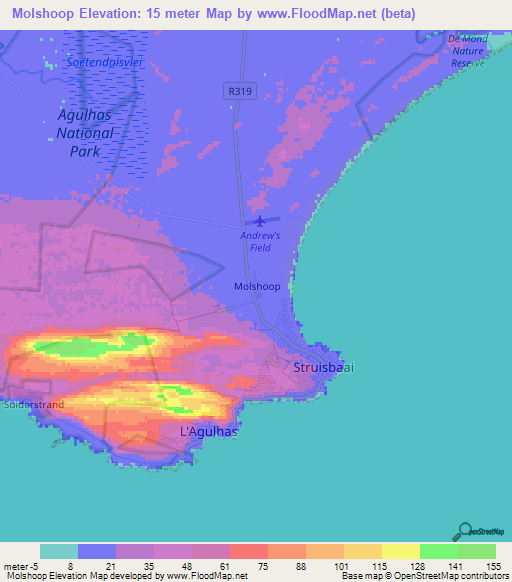 Molshoop,South Africa Elevation Map