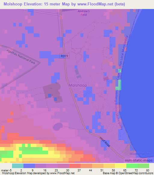 Molshoop,South Africa Elevation Map