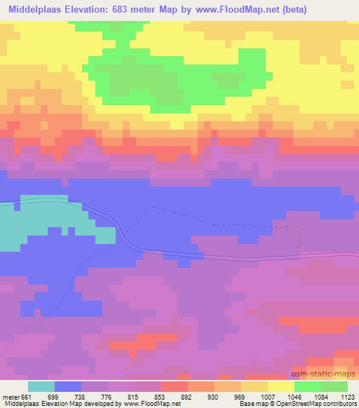 Middelplaas,South Africa Elevation Map