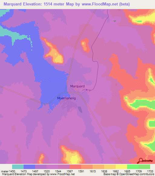 Marquard,South Africa Elevation Map