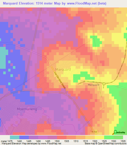 Marquard,South Africa Elevation Map