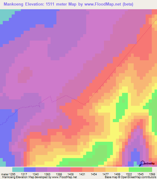 Mankoeng,South Africa Elevation Map