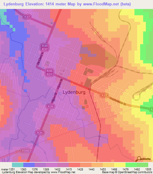 Lydenburg,South Africa Elevation Map