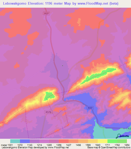 Lebowakgomo,South Africa Elevation Map