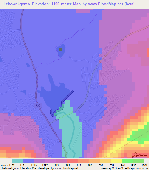 Lebowakgomo,South Africa Elevation Map