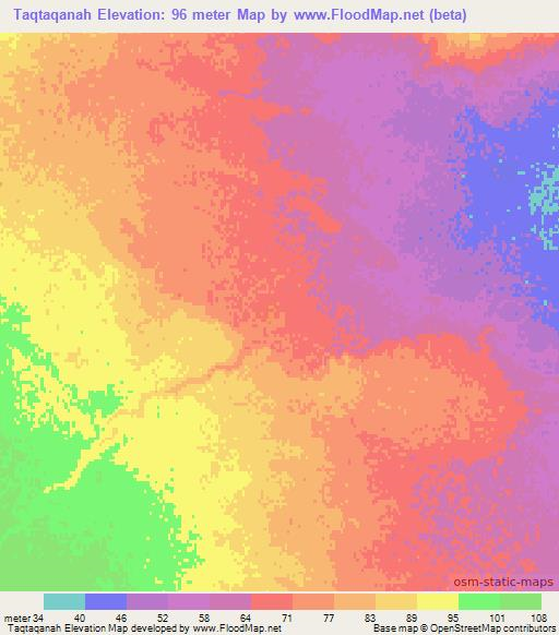 Taqtaqanah,Iraq Elevation Map