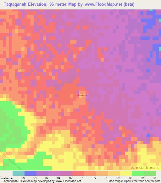 Taqtaqanah,Iraq Elevation Map