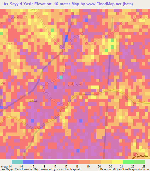 As Sayyid Yasir,Iraq Elevation Map
