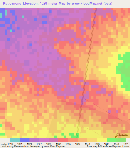 Kutloanong,South Africa Elevation Map