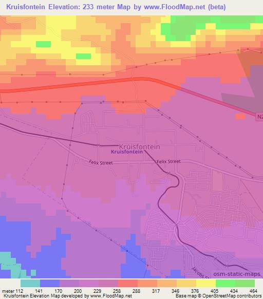 Kruisfontein,South Africa Elevation Map